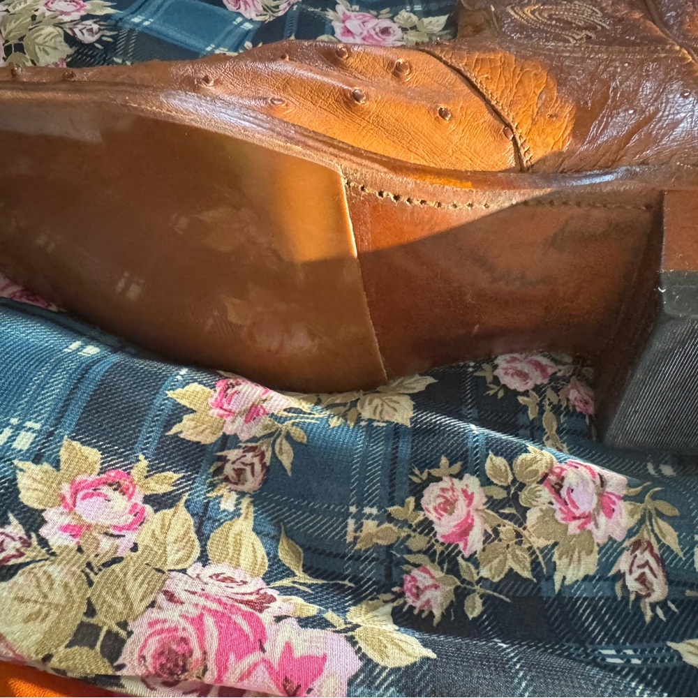 Lucchese ostrich Brown Leather Cowboy Boots - Picture 5 of 16